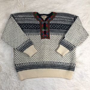 Dale of Norway White Black 100 Wool Unisex Sweater